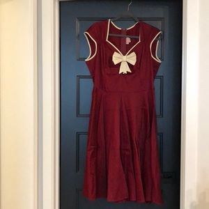 Pinupgirl Clothing Heidi red with bow 2X